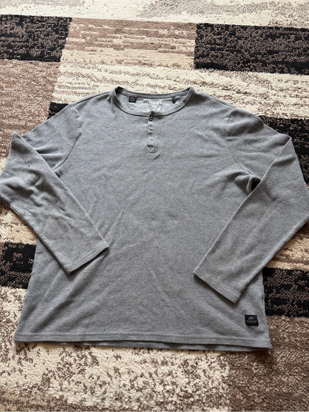 Buffalo David Bitton Gray Long-Sleeve Henley